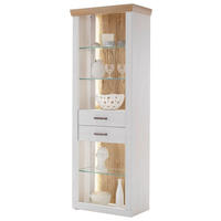 VITRINEEichefarben, Pinienfarben  - Eichefarben/Graphitfarben, Design, Glas/Holzwerkstoff (71/205/40cm) - MID.YOU