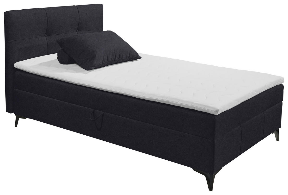 BOXBETT 120/200 cm  in Schwarz  - Schwarz, Basics, Holzwerkstoff/Textil (120/200cm) - Xora