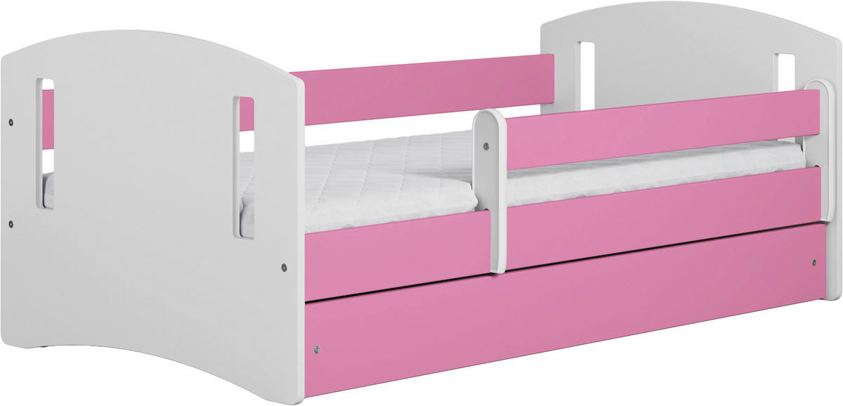 KINDER-/JUNIORBETT 80/160 cm  in Weiß, Pink  - Pink/Birkefarben, MODERN, Holz/Holzwerkstoff (80/160cm) - MID.YOU
