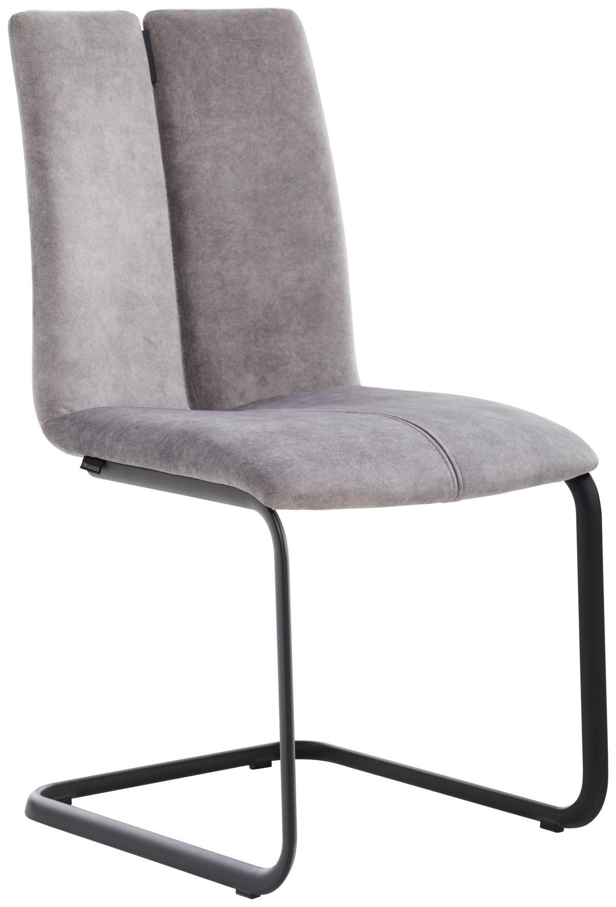 SCHWINGSTUHL  in Stahl Mikrofaser  - Anthrazit/Grau, Design, Textil/Metall (47/91/60cm) - Venjakob