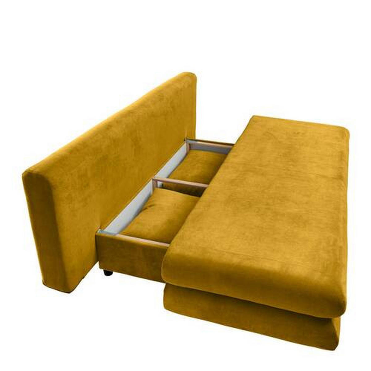SCHLAFSOFA in Mikrofaser Senfgelb  - Chromfarben/Senfgelb, Design, Kunststoff/Textil (196/74/90cm) - MID.YOU