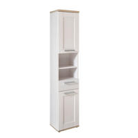 VYSOKÁ SKRINKA, farba smrekovca, farba smrekovca, dub San Remo, 38/190/32 cm - farba smrekovca/sivá, Konventionell, kompozitné drevo/plast (38/190/32cm) - Landscape