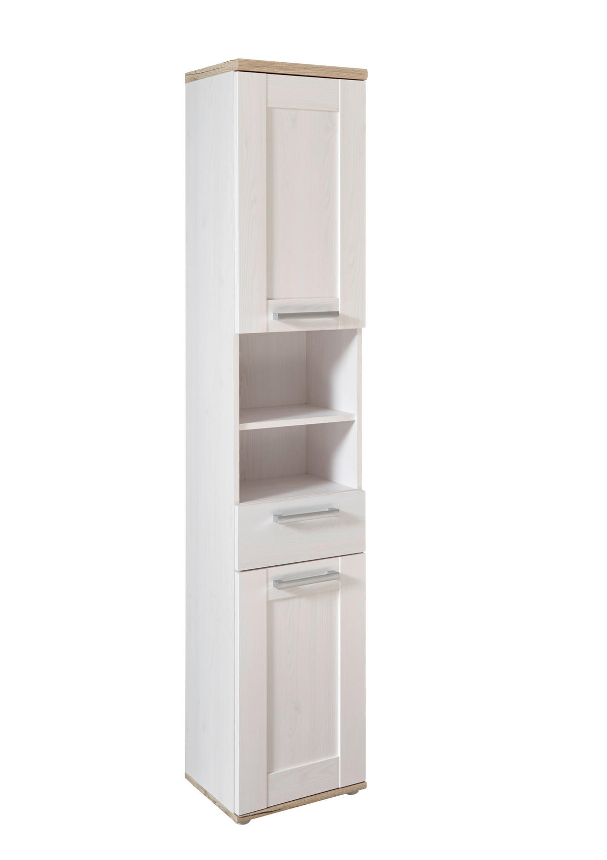 VYSOKÁ SKRINKA, farba smrekovca, farba smrekovca, dub San Remo, 38/190/32 cm - farba smrekovca/sivá, Konventionell, kompozitné drevo/plast (38/190/32cm) - Landscape