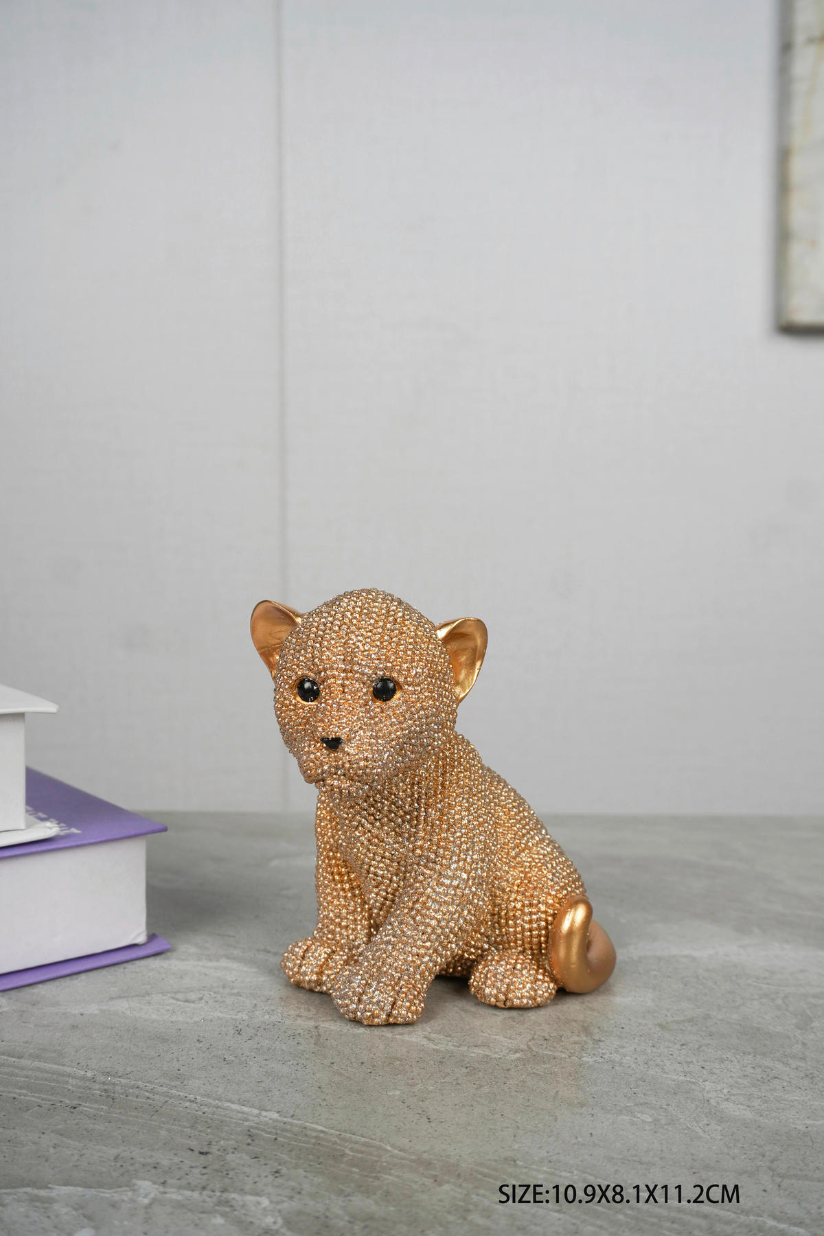 DEKOR ÁLLATFIGURA - aranyszínű, Basics, műanyag (11/8,1/11,2cm)