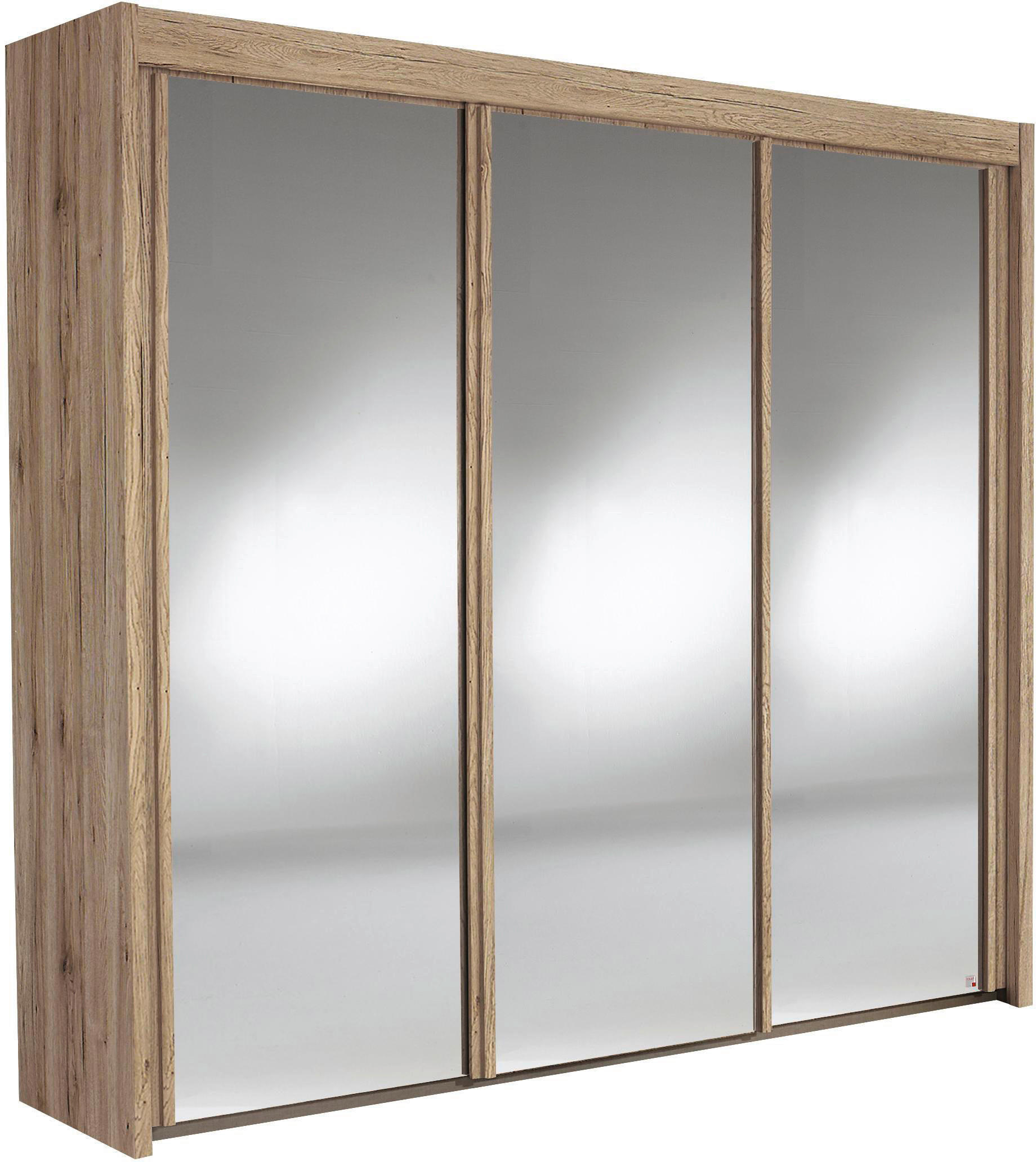 SCHWEBETÜRENSCHRANK 3-türig Eichefarben - Eichefarben, KONVENTIONELL, Glas/Holzwerkstoff (280/235/65cm) - Cantus