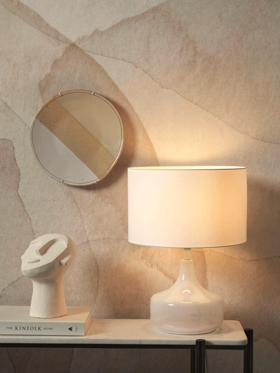BORDSLAMPA 32/46 cm - vit, Trend, textil (32/46cm) - It's about Romi