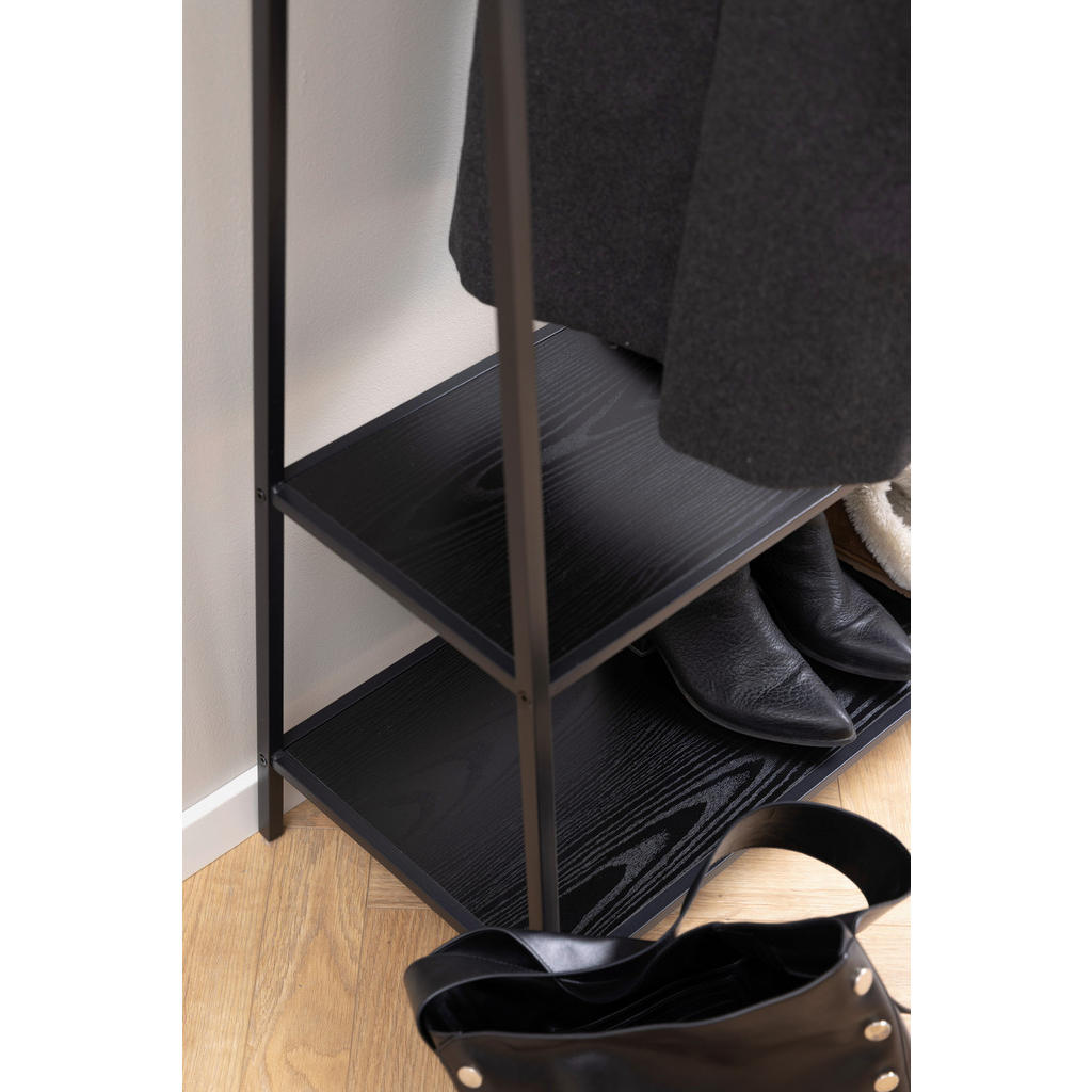 Thumbnail - Xora Garderobenständer, Schwarz, Esche, Metall, Holzwerkstoff, 77x165x37 cm, Reach, Jackenhalter, Garderobe, Garderobens...