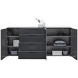 SIDEBOARD  in 225/99/40,5 cm  - Anthrazit/Alufarben, Design, Glas/Holzwerkstoff (225/99/40,5cm) - Voleo
