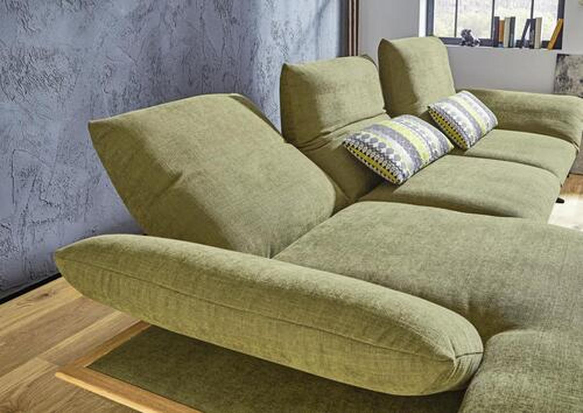 CloseUp von Dieter Knoll ECKSOFA Formia Grün Flachgewebe.