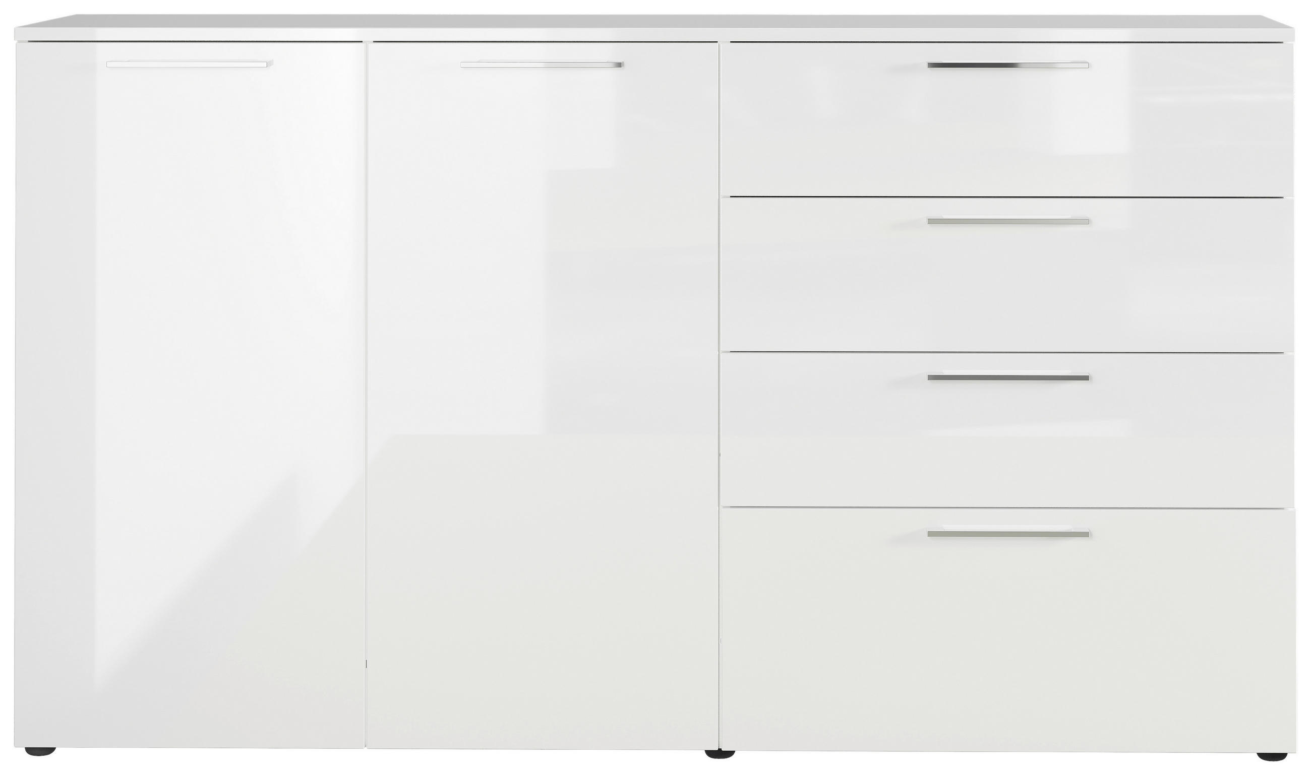 SIDEBOARD 186/107/40 cm  in Weiß  - Chromfarben/Schwarz, MODERN, Holzwerkstoff/Kunststoff (186/107/40cm) - Germania