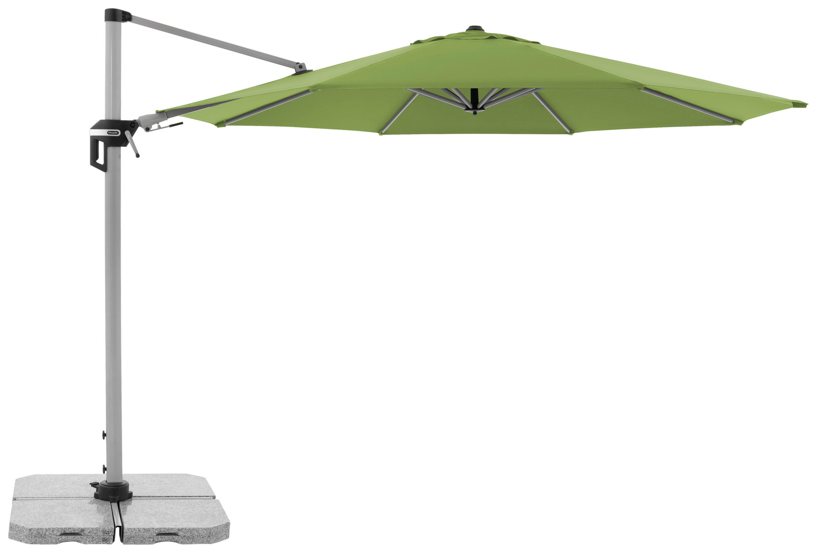 AMPELSCHIRM 370 cm Grün  - Silberfarben/Grün, Basics, Textil/Metall (370cm) - Doppler