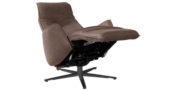 RELAXSESSEL in Leder Dunkelbraun - Anthrazit/Dunkelbraun, Design, Leder/Metall (71/114/84cm) - Johann Jakob