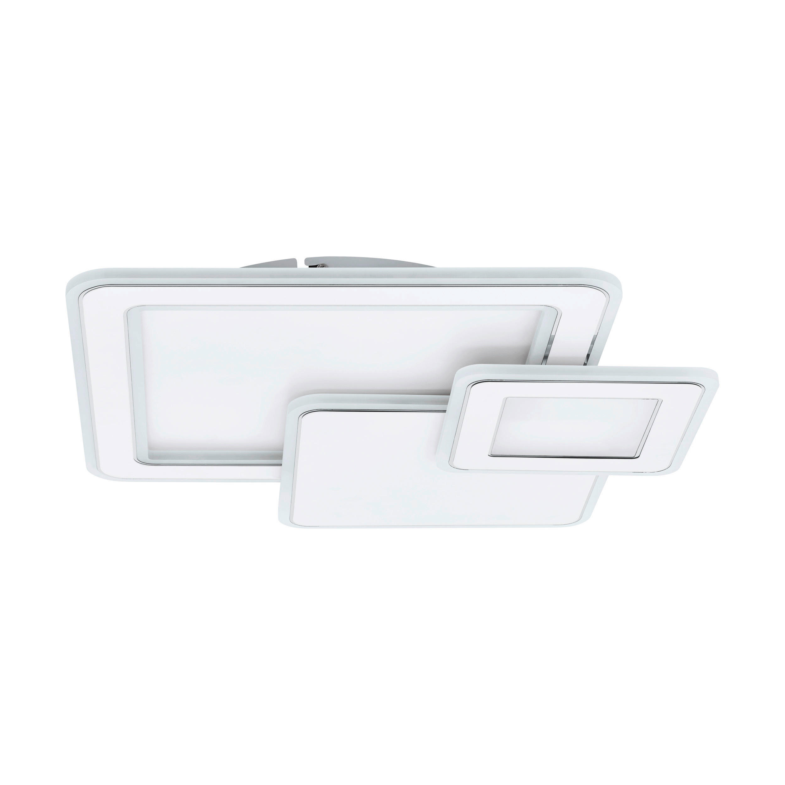LED STROPNÉ SVIETIDLO, 48/6/48 cm - biela/chrómová, Design, kov/plast (48/6/48cm) - Novel