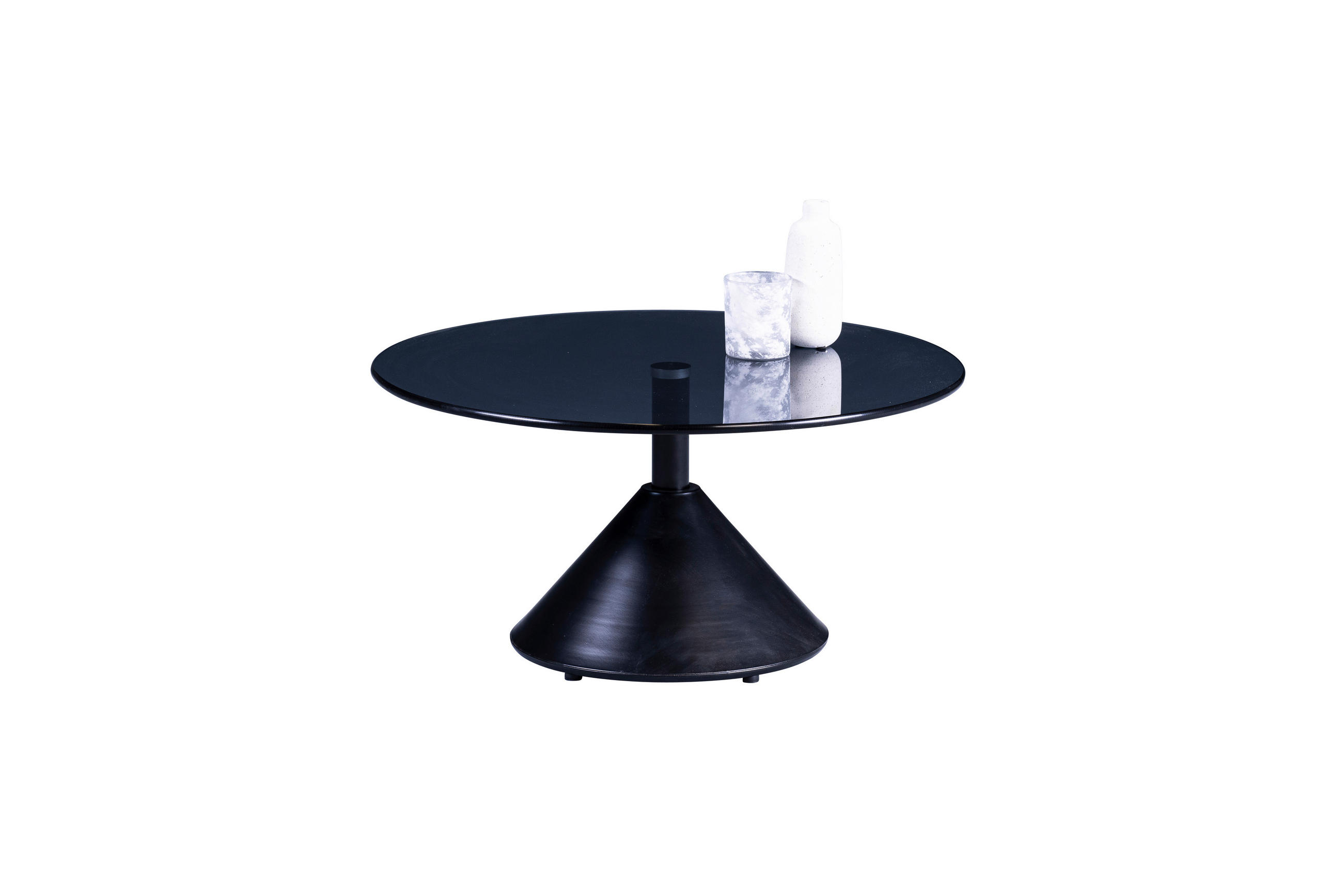 COUCHTISCH Sicherheitsglas 80/80/40 cm rund Grau, Schwarz  - Schwarz/Grau, Trend, Glas/Metall (80/80/40cm) - Boxxx