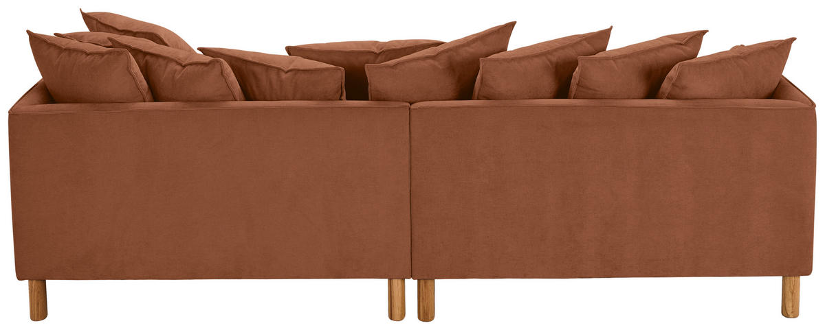 ECKSOFA Rostfarben Chenille  - Rostfarben/Buchefarben, KONVENTIONELL, Holz/Textil (276/162cm) - Carryhome