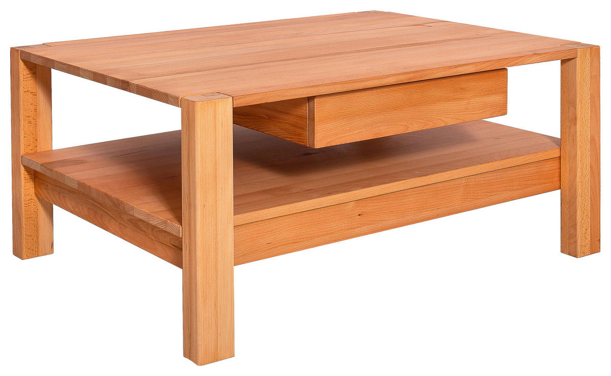 COUCHTISCH Kernbuche massiv 110/70/47,5 cm rechteckig Buchefarben  - Buchefarben, KONVENTIONELL, Holz (110/70/47,5cm) - Linea Natura