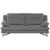 3-SITZER-SOFA in Leder Silberfarben  - Silberfarben, Design, Leder/Metall (215/90/109cm)