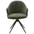 ARMLEHNSTUHL  in beflockt  - Dunkelgrün/Anthrazit, Design, Textil/Metall (57/84/44,5cm) - Belluti