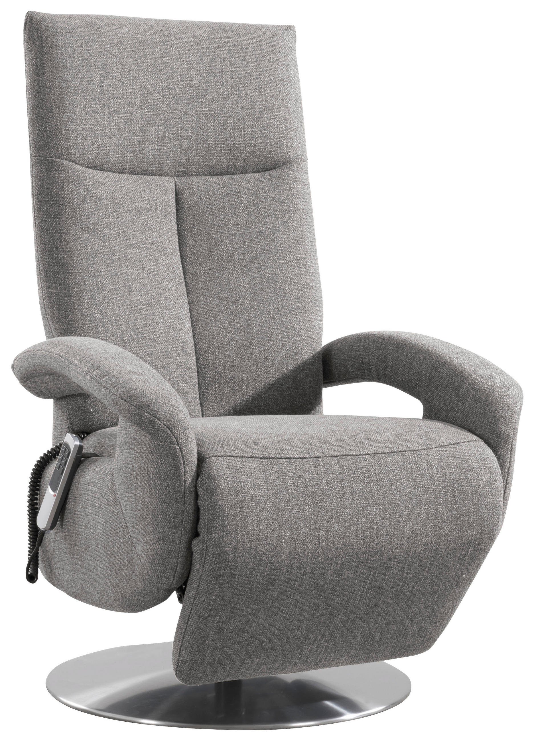 DREHSTUHL Flachgewebe Silberfarben  - Chromfarben/Silberfarben, KONVENTIONELL, Textil/Metall (74/112/82cm) - Sit & More