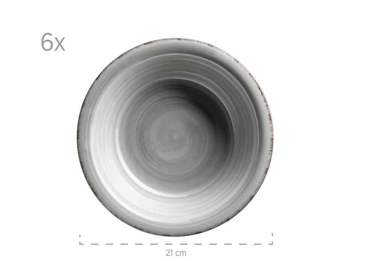 KOMPLETT SERVIS Lumaca 30 delar  - blå/grå, Basics, keramik (60/32/32cm) - Mäser