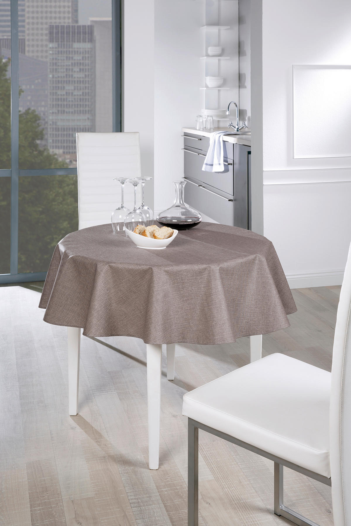 TISCHDECKE OSLO Textil Anthrazit 140/190 cm  - Anthrazit, Basics, Textil (140/190cm) - Peyer Syntex