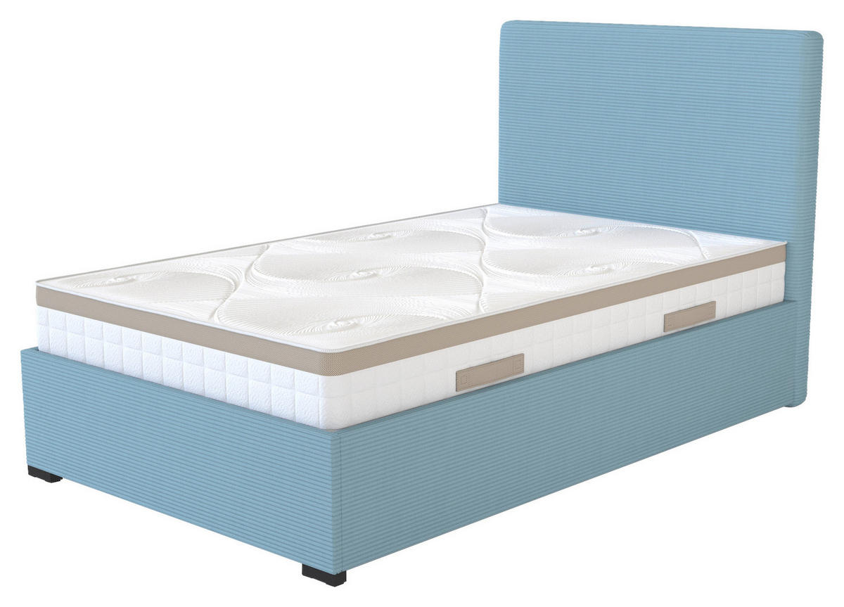 KÁRPITOZOTT ÁGY 120/200 cm  kék  - kék, Modern, faalapú anyag/textil (120/200cm) - Hespo