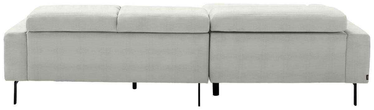 ECKSOFA Cord Weiss  - Weiss/Schwarz, Design, Textil/Metall (293/215-217cm) - Schöner Wohnen