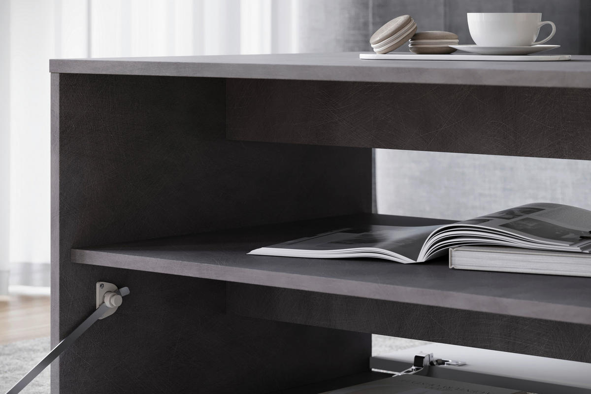 COUCHTISCH in Holzwerkstoff  - Weiss/Anthrazit, Trend, Holzwerkstoff/Kunststoff (90/45/55cm) - Livetastic