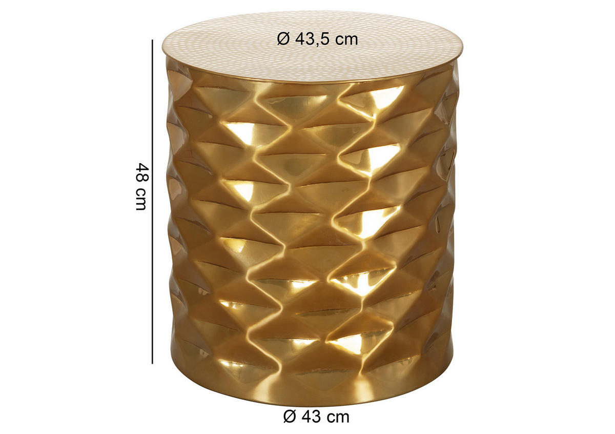COUCHTISCH in Metall 43,5/43,5/48 cm  - Goldfarben, Lifestyle, Metall (43,5/43,5/48cm) - MID.YOU