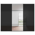 SCHWEBETÜRENSCHRANK 301/223/68 cm 3-türig Schwarz, Weiß  - Schwarz/Weiß, KONVENTIONELL, Glas/Holzwerkstoff (301/223/68cm) - Novel