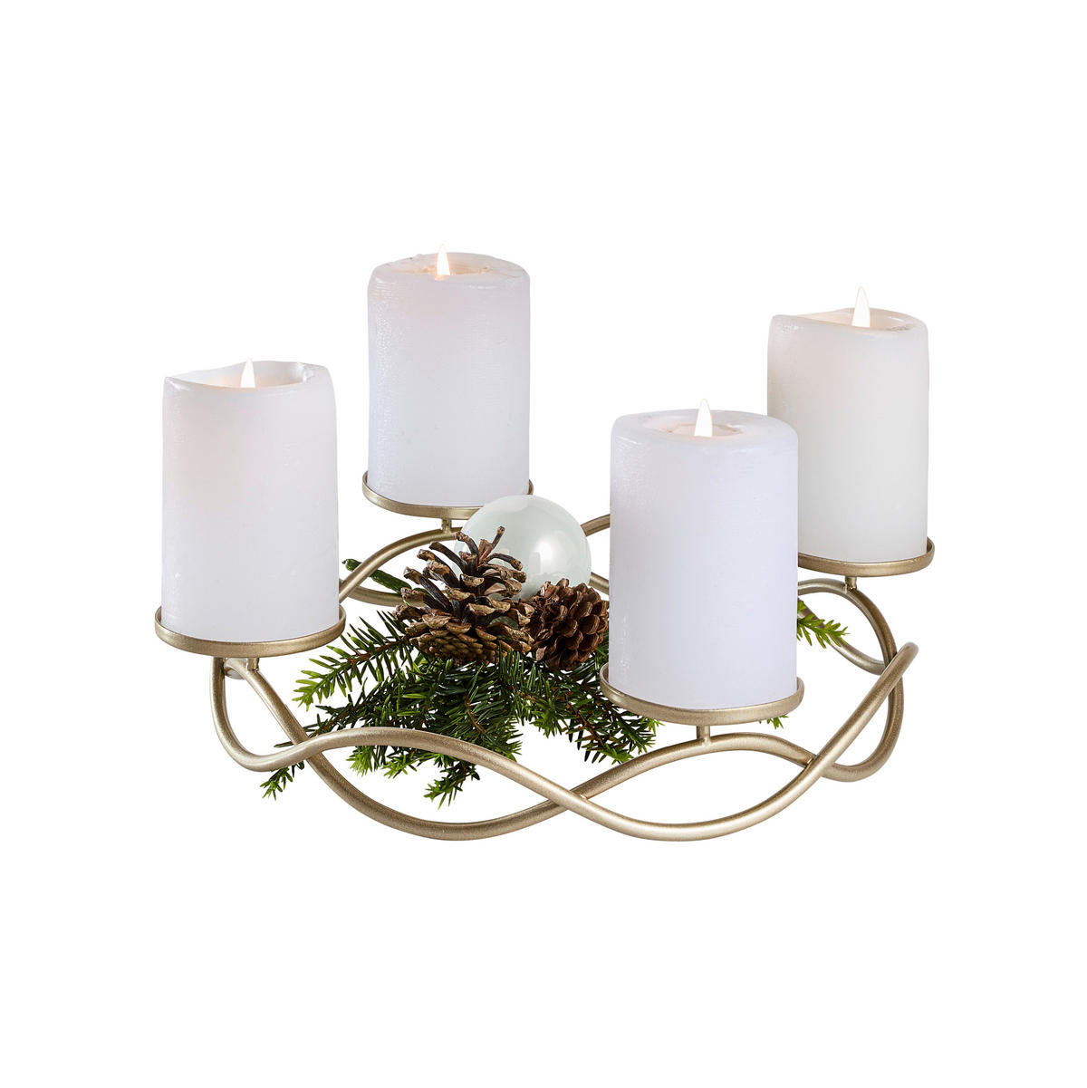 ADVENTSKRANZ  - Goldfarben, Design, Metall (33cm)