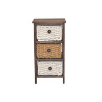 KOMMODE  in  - Dunkelbraun/Creme, Design, Holz/Textil (25/30/58cm) - MID.YOU