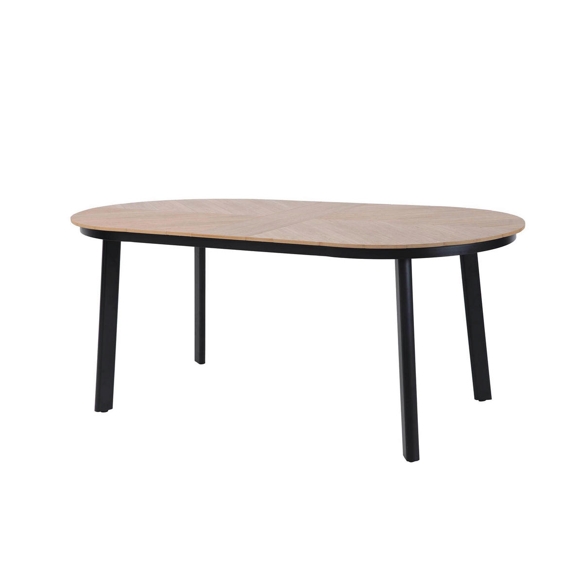 GARTENTISCH 200/100/74 cm Metall, Kunststoff, Holzwerkstoff oval  - Schwarz, Basics, Holzwerkstoff/Kunststoff (200/100/74cm)