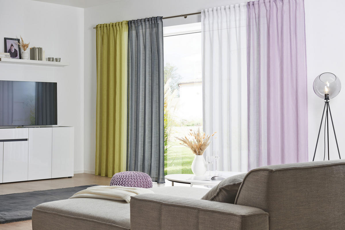 HOTOVÝ ZÁVES, polopriehľadné, 140/245 cm - biela, Basics, textil (140/245cm) - Esposa