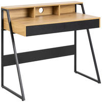 PISALNIK kovina, leseni material črna, divji hrast  - črna/divji hrast, Trend, kovina/leseni material (50/100/88cm) - MID.YOU