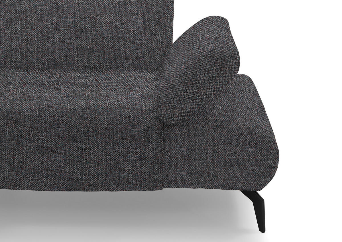 ECKSOFA in Webstoff Dunkelgrau  - Dunkelgrau/Schwarz, Design, Textil/Metall (290/223cm) - Moderano