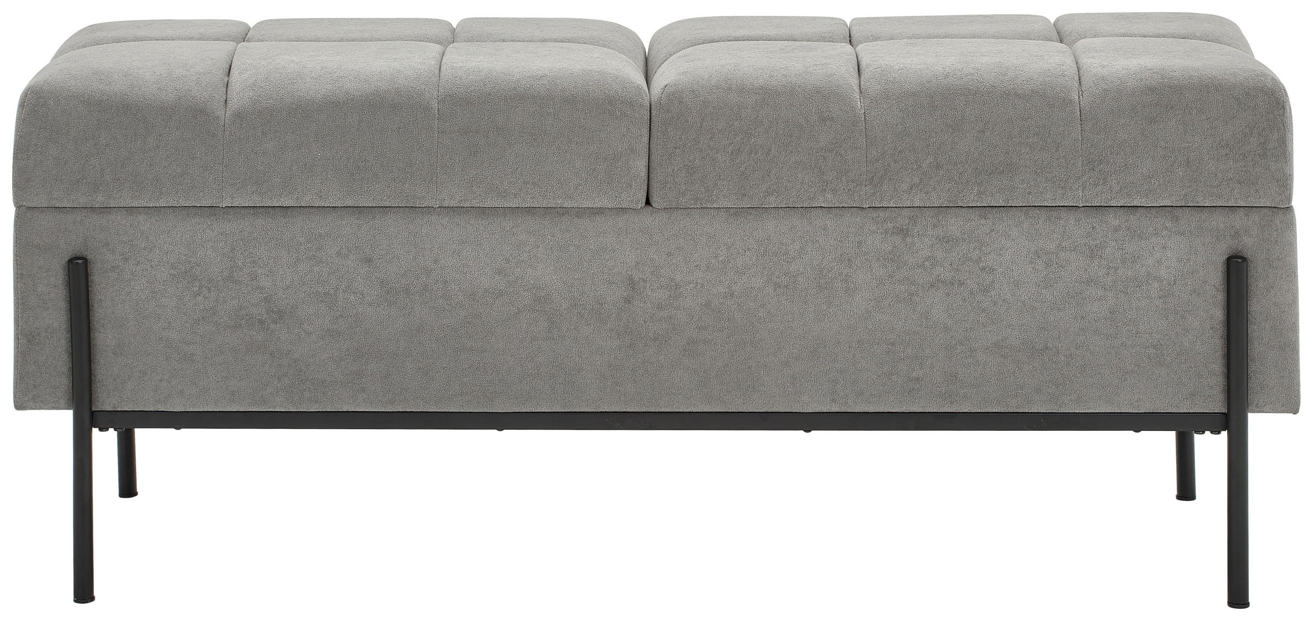 BÄNK i metall, textil, trämaterial grå, svart  - svart/grå, Trend, metall/trämaterial (121/47/41cm) - Xora