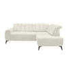 ECKSOFA Creme Mikrofaser  - Creme/Schwarz, MODERN, Textil/Metall (261/200cm) - Livetastic