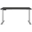 SCHREIBTISCH 140/80/72-118 cm  in Graphitfarben, Silberfarben  - Silberfarben/Graphitfarben, MODERN, Holzwerkstoff/Metall (140/80/72-118cm) - Novel