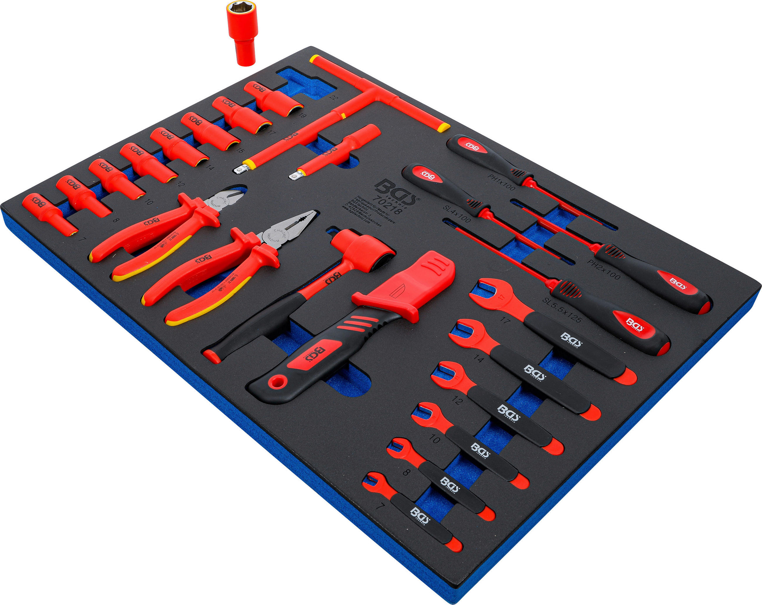 WERKSTATTWAGENEINLAGE  - Blau/Rot, Basics (56.7/40.8/3.2cm)
