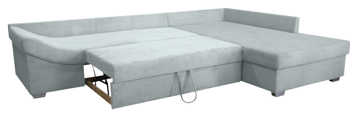 ROHOVÁ SEDAČKA, textil, světle šedá - šedá/barvy stříbra, Konvenční, dřevo/textil (298/202cm) - Carryhome