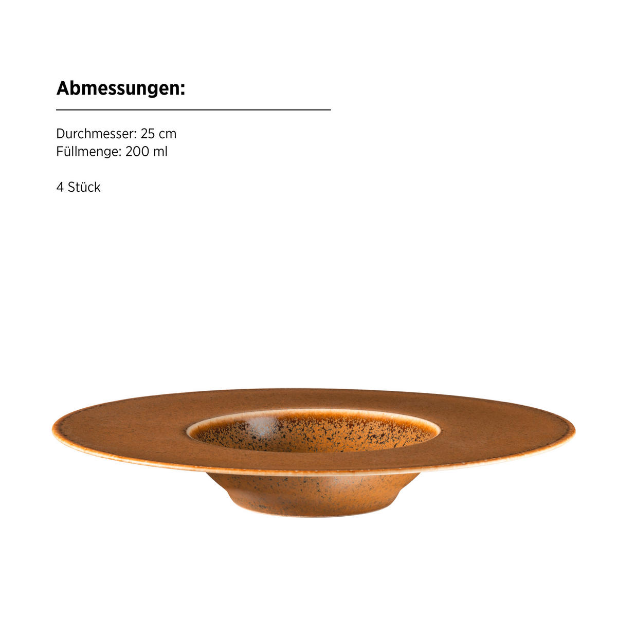 TELLERSET 4-teilig  - Cognac, Basics, Keramik (25cm) - Mäser