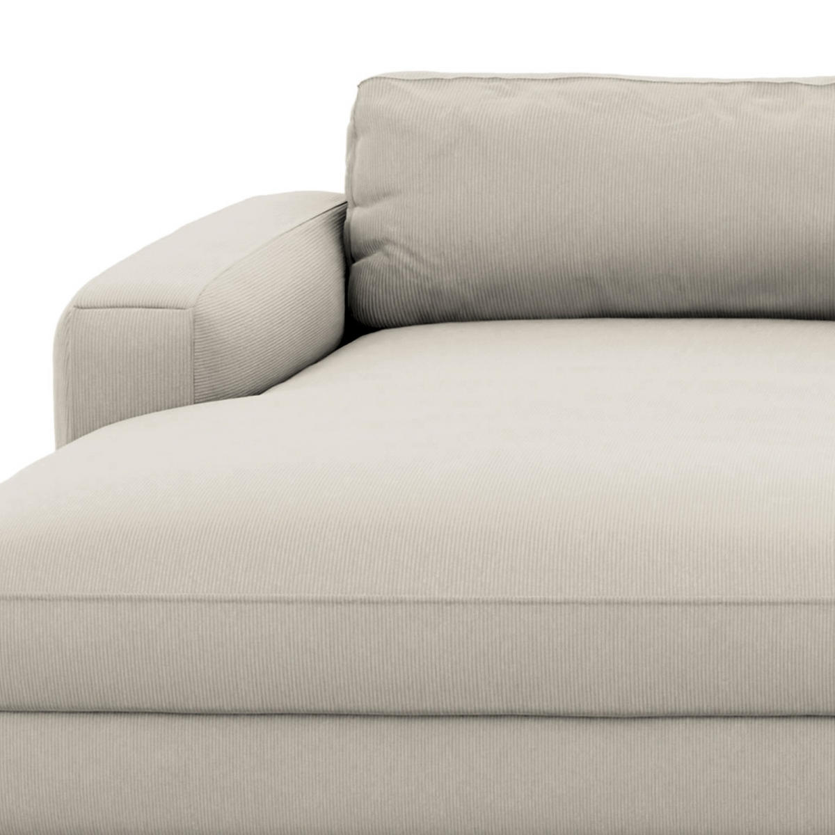 ECKSOFA in Cord Grau  - Schwarz/Grau, Modern, Textil (176/84/303cm) - Trendmanufaktur