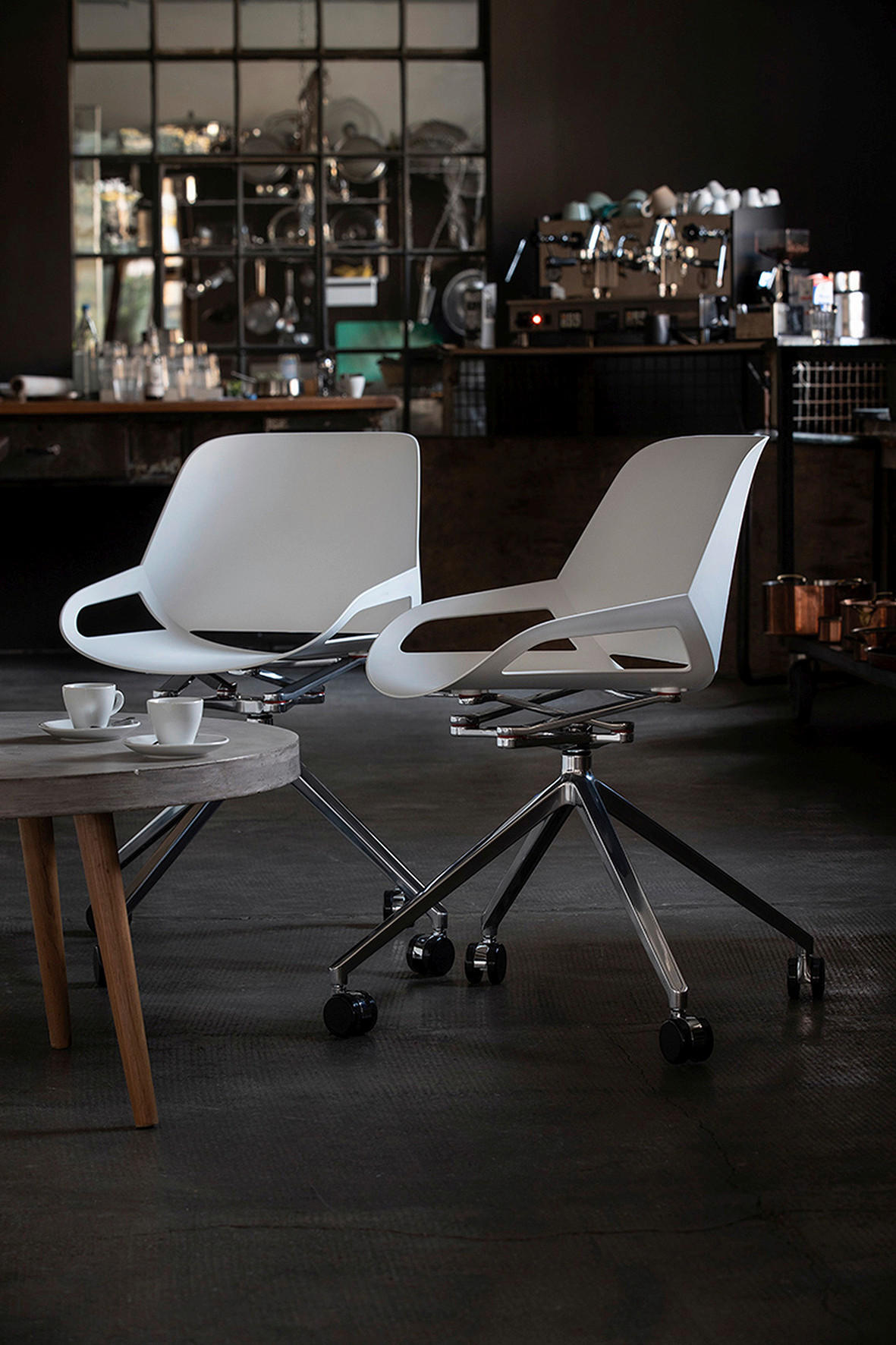 BESUCHERSTUHL Weiß, Alufarben  - Alufarben/Weiß, Basics, Kunststoff/Metall (50/72/52cm) - Aeris