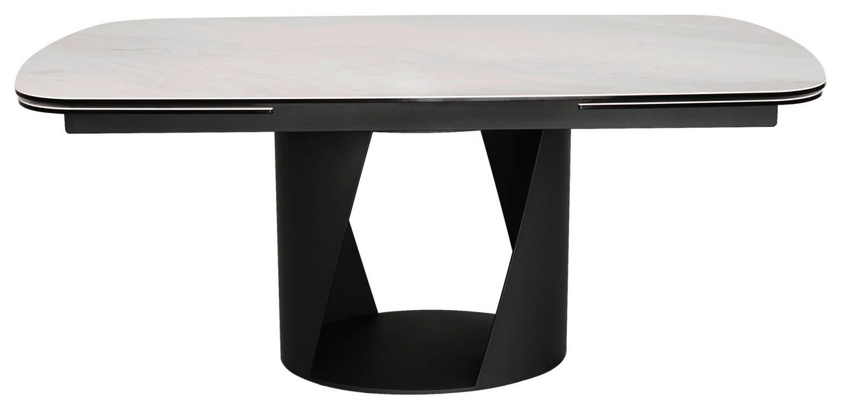 ESSTISCH 180-270/98/76 cm  Metall, Glas, Keramik ausziehbar rechteckig Schwarz, Weiß  - Schwarz/Weiß, Design, Glas/Keramik (180-270/98/76cm) - Belluti