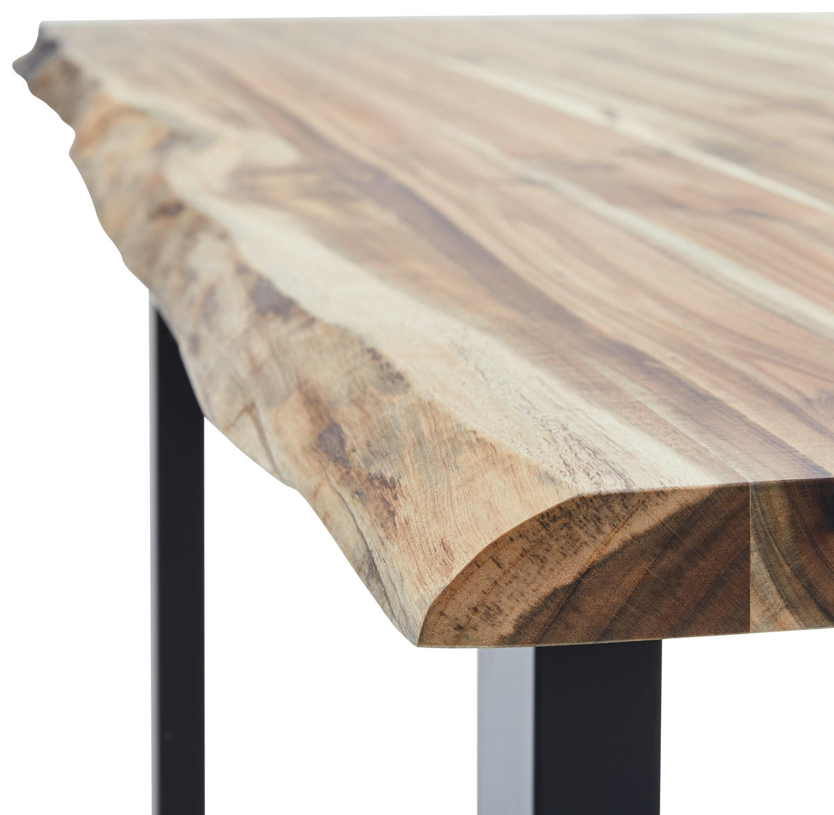 ESSTISCH in Holz, Metall 180/90/76 cm   - Schwarz/Akaziefarben, Basics, Holz/Metall (180/90/76cm) - MID.YOU