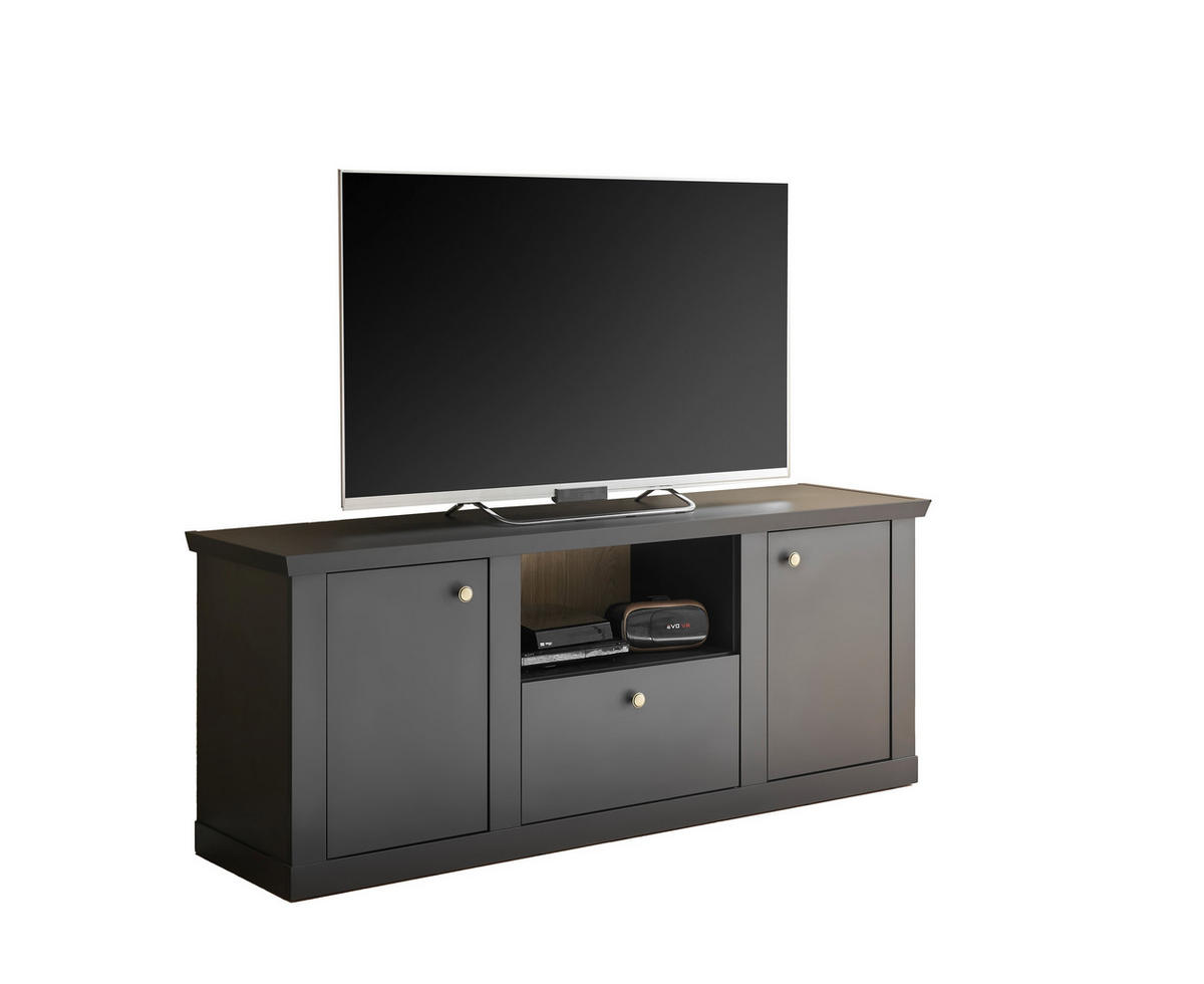 LOWBOARD  158/62/42 cm 1 Schublade(n) Typenauswahl, stehend  - Eichefarben/Messingfarben, Design, Holzwerkstoff/Metall (158/62/42cm) - MID.YOU