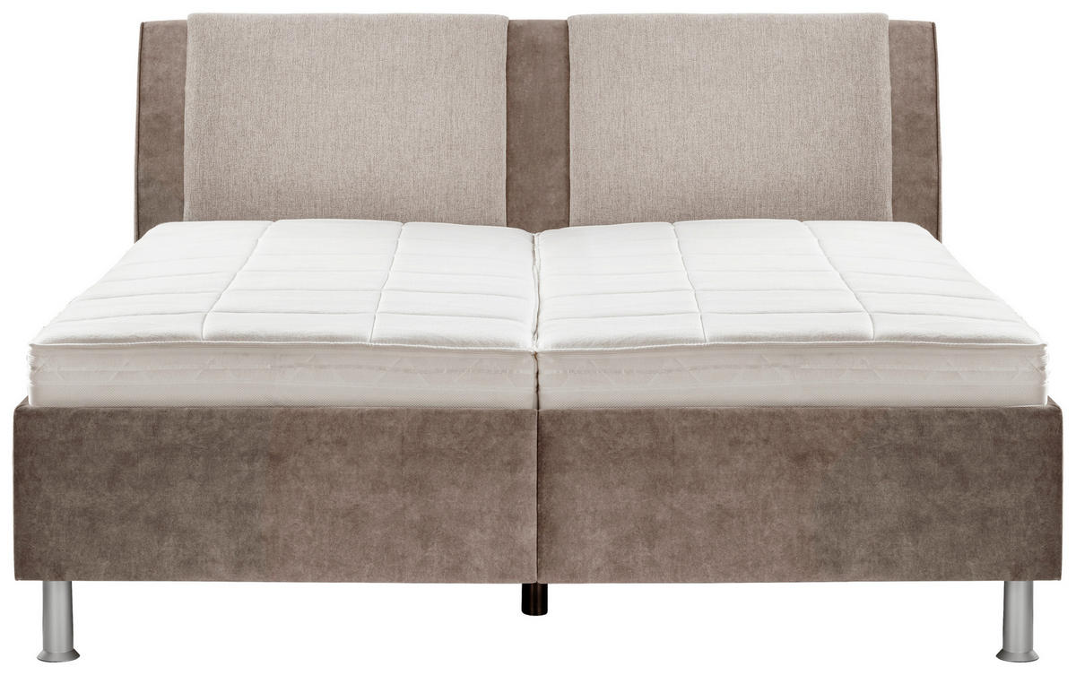 POLSTERBETT 180/200 cm  in Schlammfarben  - Weiss/Schlammfarben, Konventionell, Holz/Holzwerkstoff (180/200cm) - Beldomo - Sleep