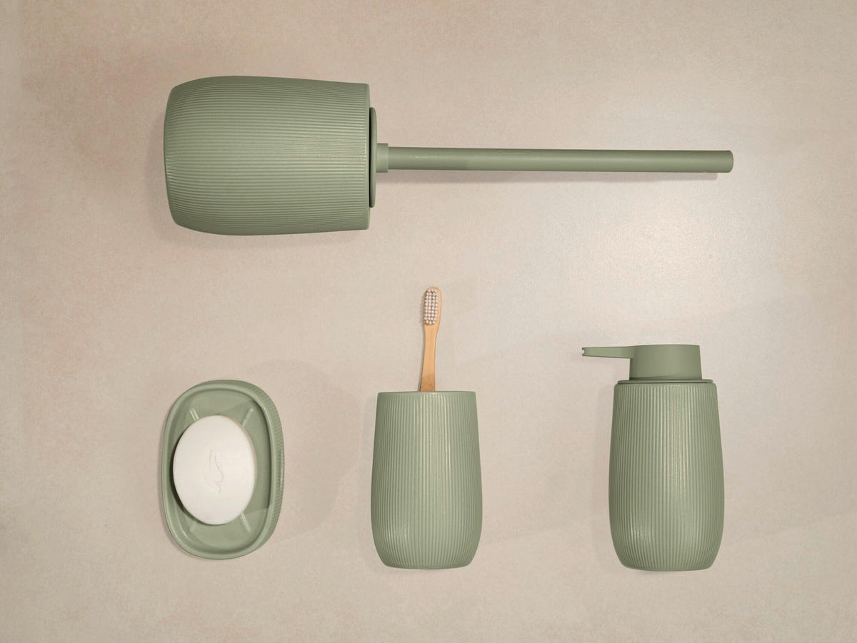 WC-BÜRSTENGARNITUR - Grün, Basics, Keramik/Kunststoff (12/39,5/12cm) - Wenko