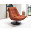 SESSEL in Struktur, Velours Rostfarben  - Rostfarben/Schwarz, Design, Textil/Metall (94/97/106cm) - Livetastic